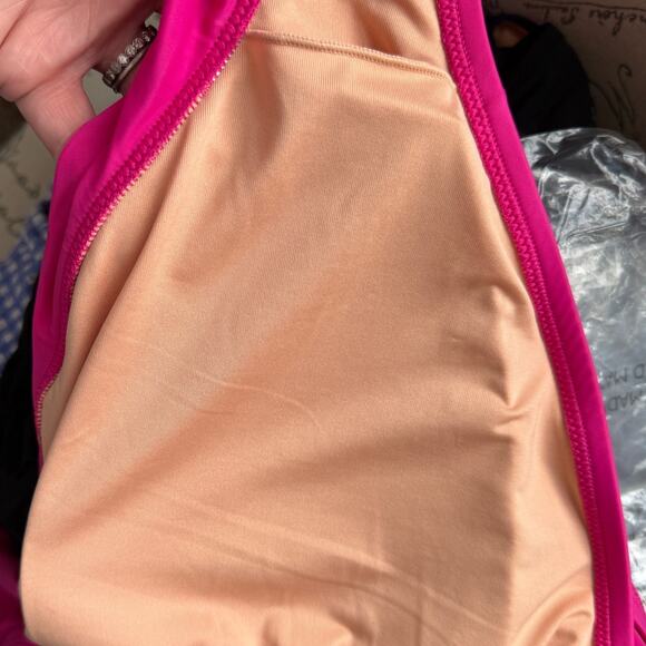 NWT J. Crew Ruched Ruffle One-piece Swimsuit in Fuchia Pink BP222 Plus Size 22 - Picture 4 of 8